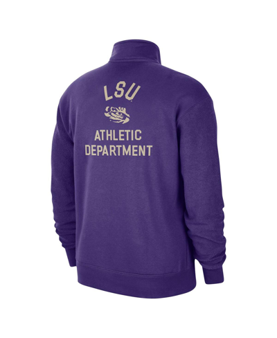 Shop Nike Men's  Purple Lsu Tigers Campus Athletic Department Quarter-zip Sweatshirt