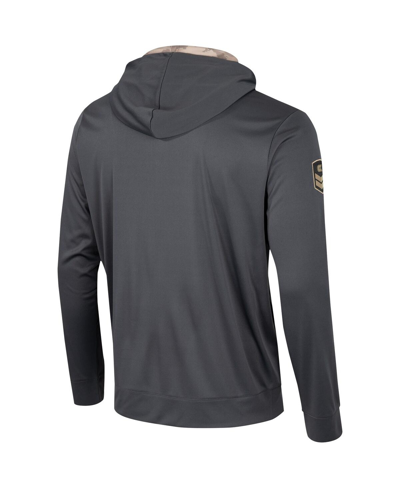Colosseum Men's  Charcoal Wisconsin Badgers Oht Military-inspired Appreciation Long Sleeve Hoodie T-s In Charcoal