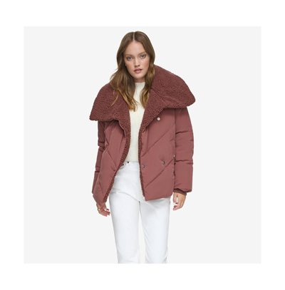 Shop Andrew Marc Women's Valencia Asymmetrical Women's Quilted Coat In Fig