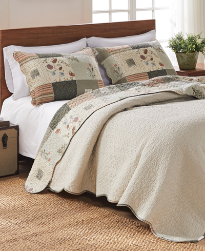 Greenland Home Fashions Sedona 100% Cotton Reversible 3 Piece Quilt Set, Full/queen In Multi