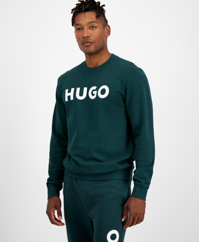Shop Hugo By  Boss Men's Dem Logo Sweatshirt In Dark Green