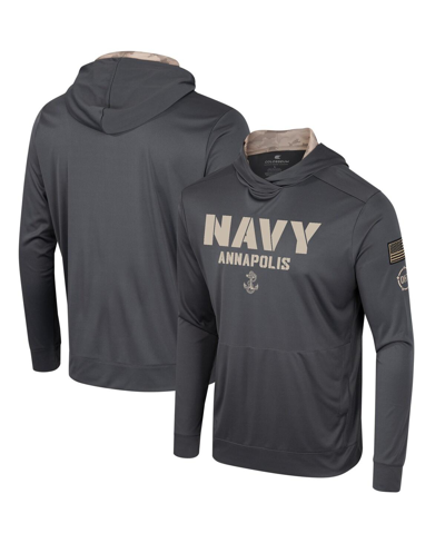 Shop Colosseum Men's  Charcoal Navy Midshipmen Oht Military-inspired Appreciation Long Sleeve Hoodie T-shi