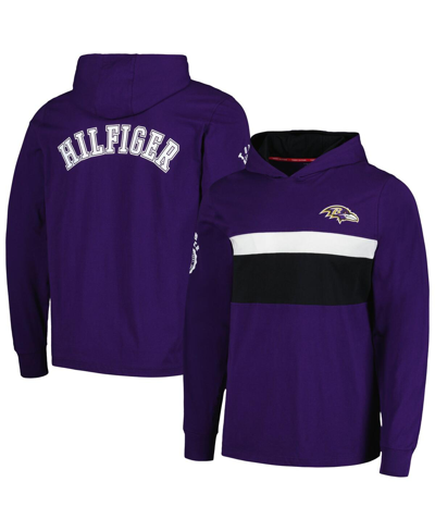 Shop Tommy Hilfiger Men's  Purple Baltimore Ravens Morgan Long Sleeve Hoodie T-shirt