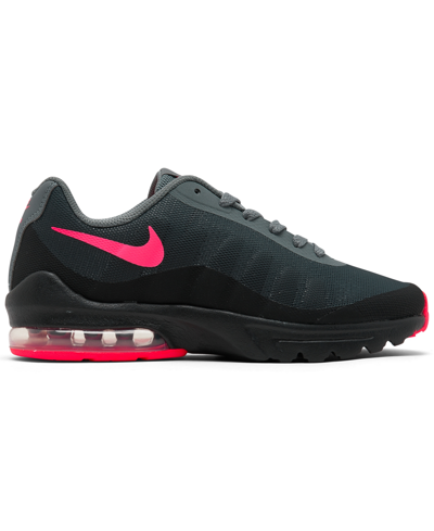 Shop Nike Big Girls Air Max Invigor Running Sneakers From Finish Line In Black,racer Pink,cool Gray
