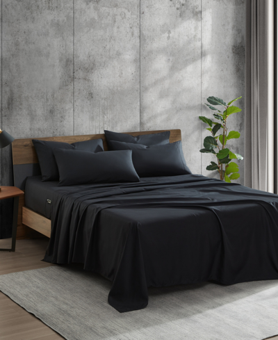Shop Kenneth Cole New York Solution Solid Microfiber 6 Piece Sheet Set, Full In Black