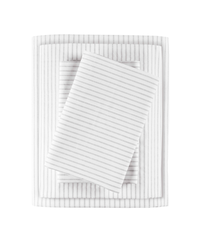 Madison Park Essentials Printed Cotton Percale 4-pc. Sheet Set, Queen In Gray Stripe