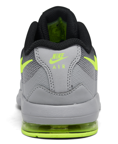 Shop Nike Little Boys Air Max Invigor Running Sneakers From Finish Line In Wolf Gray,volt,black
