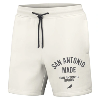 Shop Staple Nba X  Cream San Antonio Spurs Heavyweight Fleece Shorts