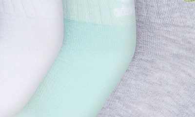 Shop Adidas Originals Assorted 3-pack Ori Aura Quarter Crew Socks In White/ Aqua Blue/ Lime Green