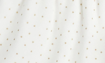 Shop Firsts By Petit Lem Gold Dot Long Sleeve Dress, Tights & Headband Set In Off White