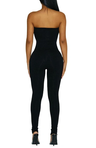 Naked Wardrobe Tube Tight Strapless Jumpsuit In Black