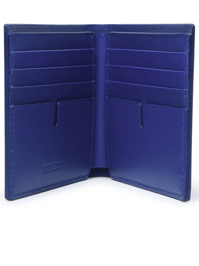 Shop Burberry Woman  Blue Calf Leather Wallet