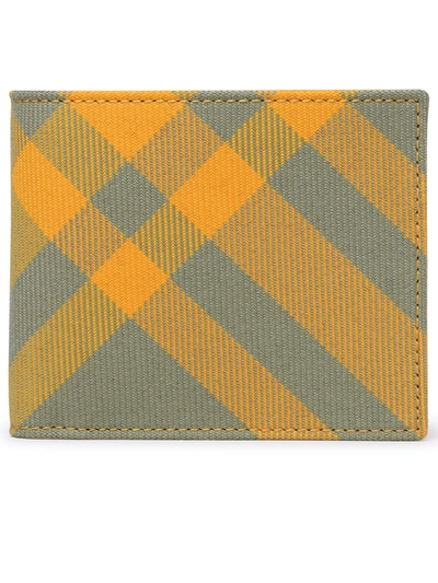 Shop Burberry Woman  Yellow Wool Blend Wallet