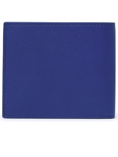 Shop Burberry Woman  Blue Calf Leather Wallet