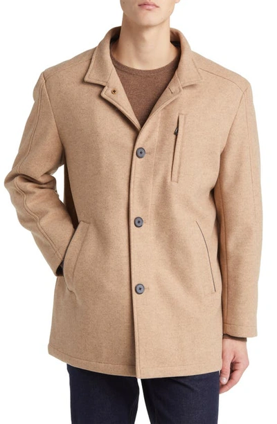 Johnston & Murphy Upton Bib Insert Car Coat In Camel