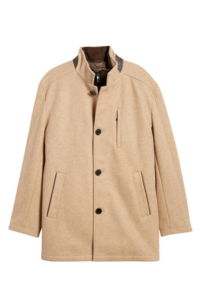 Johnston & Murphy Upton Bib Insert Car Coat In Camel