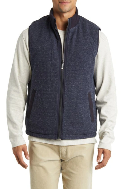 Shop Johnston & Murphy Reversible Quilted Vest In Navy