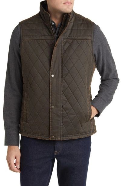 Shop Johnston & Murphy Anitque Quilted Vest In Brown