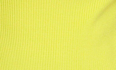 Shop Dkny Cutout Shoulder Asymmetric Neck Rib Sweater In Limonata
