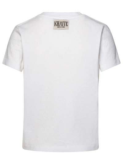 Shop Khaite Woman  White Cotton Emmylou T-shirt