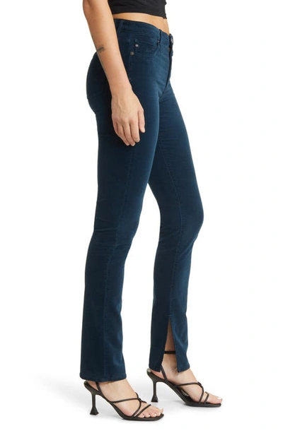 Shop Ag Mari High Waist Slim Straight Leg Velvet Jeans In Atlantic Night