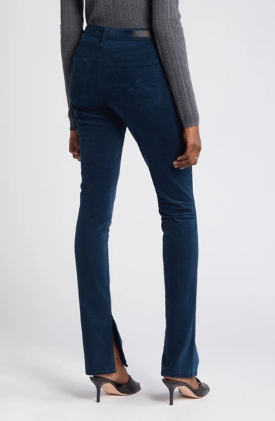 Shop Ag Mari High Waist Slim Straight Leg Velvet Jeans In Atlantic Night