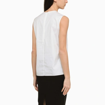 Shop Marni White Poplin Sleeveless Shirt Women