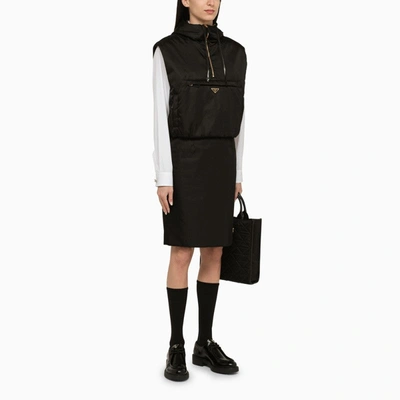 Shop Prada Black Re-nylon Pencil Skirt Women In Brown
