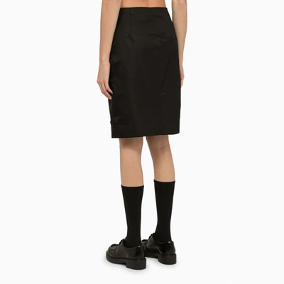 Shop Prada Black Re-nylon Pencil Skirt Women In Brown