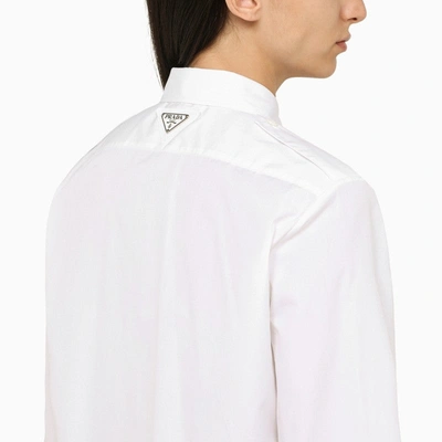 Shop Prada White Poplin Shirt Women