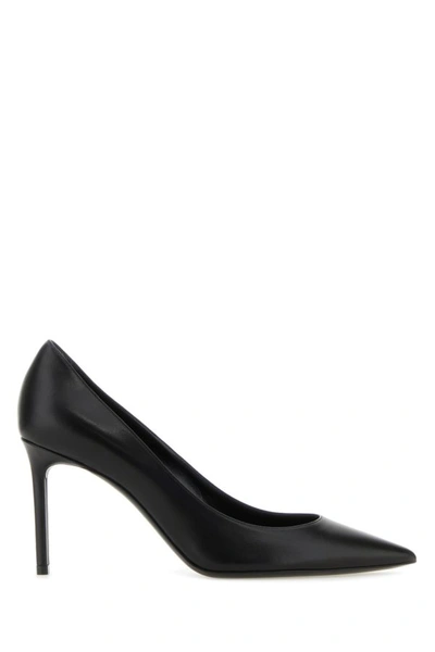 Shop Saint Laurent Woman Black Leather Anja 85 Pumps