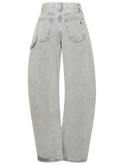 Shop Attico The  Woman The  'effie' Grey Cotton Jeans In Gray