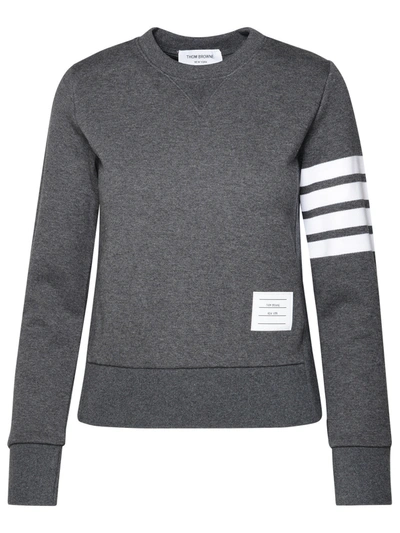 Shop Thom Browne Woman Gray Cotton Sweatshirt