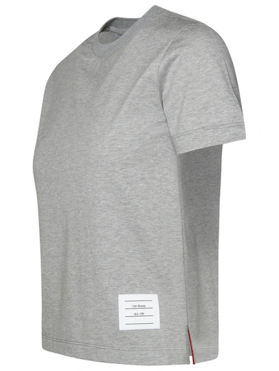Shop Thom Browne Woman 'relaxed' Grey Cotton T-shirt In Gray