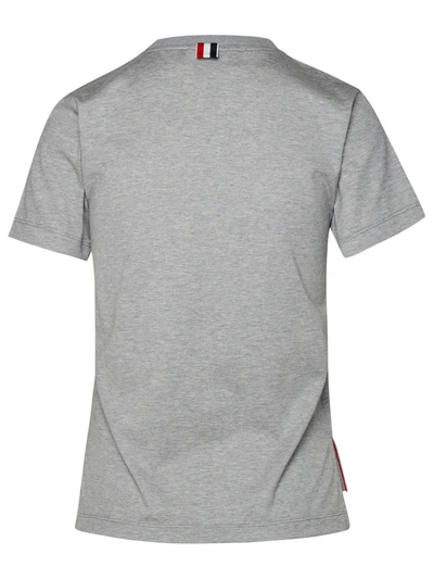Shop Thom Browne Woman 'relaxed' Grey Cotton T-shirt In Gray