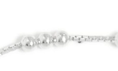 Shop Argento Vivo Sterling Silver Heart Beaded Station Bracelet In Silver