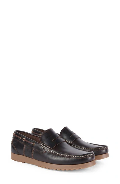 Shop Barbour Fairway Penny Loafer In Choco