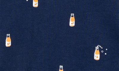 Shop Miles The Label Kids' Orange Pop Print Organic Cotton French Terry Sweatshirt In Navy