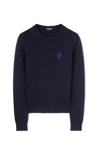Dondup Sky Blue Knit Sweater In Sky