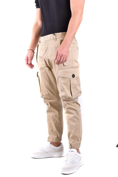 Shop Dsquared2 Trousers In Desert Tan