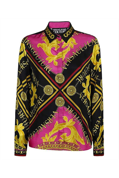 Shop Versace Jeans Couture Shirts In Fucsia