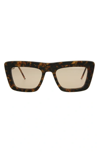 Shop Thom Browne 52mm Square Sunglasses In Tortoise