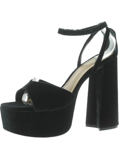 Shop Schutz Aryia Womens Velvet Square Toe Platform Sandals In Black