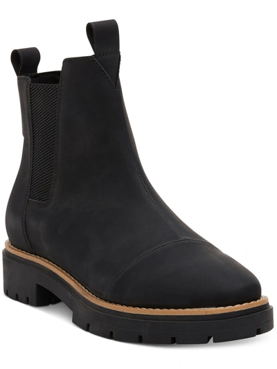 Shop Toms Skylar Womens Faux Leather Lugged Sole Chelsea Boots In Black