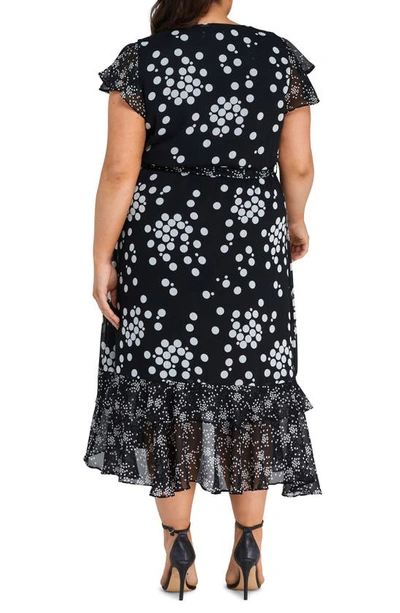 Shop Estelle Adele Spot High-low Dress In Black/ Milk