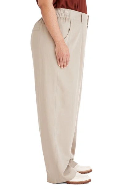 Madewell The Untailored Plaid Straight Leg Pants In Pumice