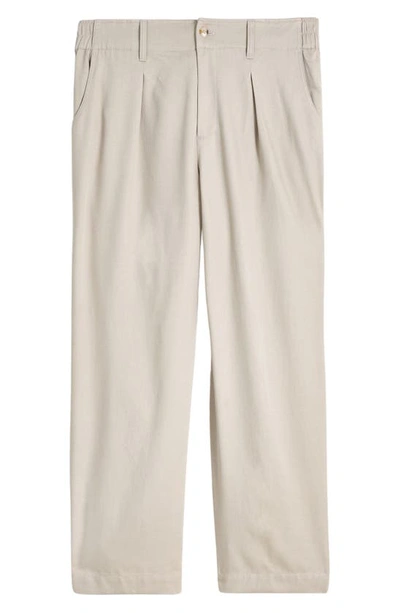 Madewell The Untailored Plaid Straight Leg Pants In Pumice