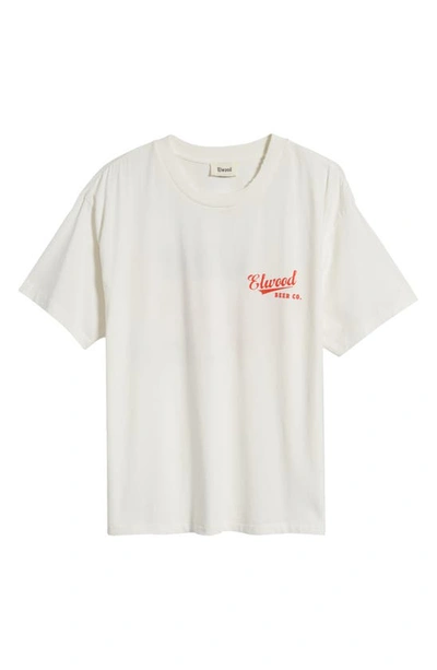 Shop Elwood Logo Cotton Graphic T-shirt In White