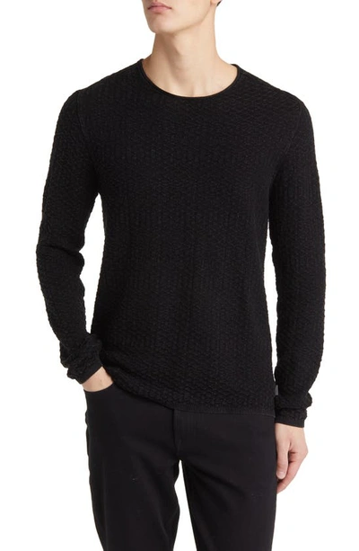 Shop John Varvatos Riley Textured Knit Shirt In Black