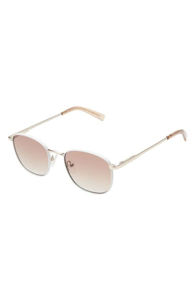 Shop Le Specs Neptune Deux 52mm Square Sunglasses In Gold / White